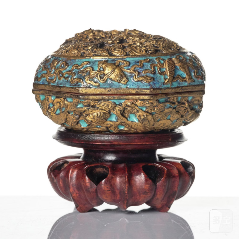 A bronze imitating seal paste box with cover, - 图4
